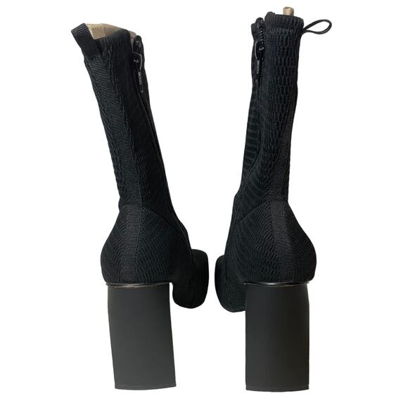 ASOS Eddie High-Heeled Square Toe Knit Boots - Women's Size 7 (UK 5) - Black - Picture 4 of 6